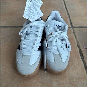 Adidas SAMBA XLG SHOES  White and Tan Sneakers